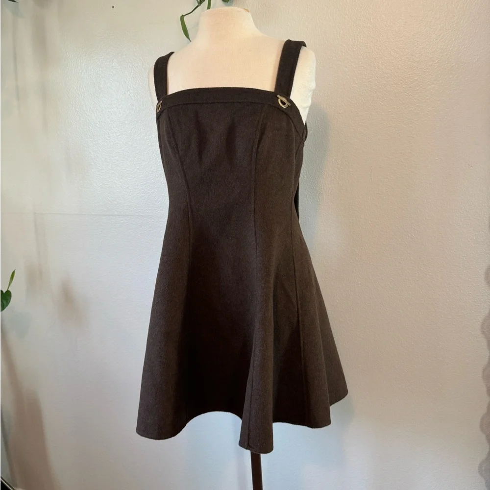 NWT Gap x Cult Gaia Brown Wool Mini Dress 12 - Picture 4 of 8